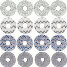 16 pièces Tampons de vadrouille en microfibre de rechange convenant aux Deebot X1 Turbo/Omni, T10 Turbo/Omni, T20, X2 Omni, Roborock Q Revo, Dreametech L10 Ultra/L10s/L20/X30 Ultra Robots Aspirateurs-Vadrouilles, Chiffons de nettoyage lavables, sans batterie ni fonction de charge - Multicolore - Voir 1