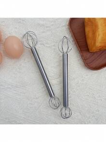 2pcs Stainless Steel Double Head Milk Frother, Kitchen Tool For Flour, Cream, Milk Tea And Coffee - Stainless Steel Mixer - View 3