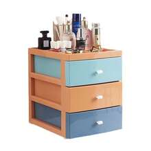LIVINGANDHOME Living And Home 1 Piece Multifunctional Desktop Storage Box 3 Drawers Colourful PP Soft Silicone Handle Office Home Organising - 3-tier Colorful - View 6