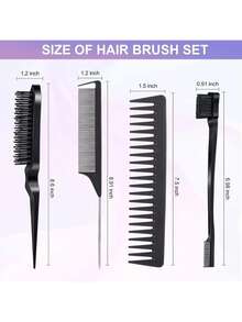 Detangling Hair Styling Kit With Spray Bottle Edge Control Brush Teasing Rat Tail Comb Wide Tooth Comb Hairdressing Tools Salon