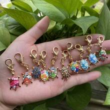 10pcs Turtle Keychain, Cute And Stylish, Various Styles, Suitable For Decoration Of Backpacks, Purses, Handbags And Casual Shoes (Mixed Colors) - 10個 - 查看 6