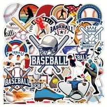 50pcs Baseball Stickers, DIY Creative Stickers For Graffiti, Luggage, Notebook, Water Bottle, Scooter, Children Cartoon Waterproof Stickers, Fresh And Creative Stationery Box Stickers, Waterproof Cup Stickers - Multicolor - View 2