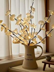 1个白色兰花枝灯，花瓶装饰灯，LED浪漫氛围灯，适用于卧室、床头柜、客厅、餐桌、拍照背景、花园、露台装饰、婚礼装饰，适合斋月、情人节、母亲节、父亲节、开学季，可用作节日礼物、生日礼物、乔迁礼物、结婚礼物。 - 蘭花樹枝燈 - 查看 4