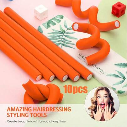 10支装柔性卷发棒，柔软泡沫卷发器，造型工具，无需加热