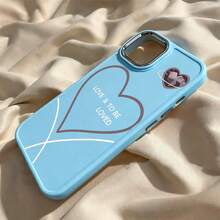 Resistente a quedas amor ser amado UV impressão silicone macio plating metálico Capinha Capa Para Apple i p h o n e 11 12 13 14 15 16 17 pro max 14 15 16 PLUS 17 AIR x xr xs max anti-impacto design minimalista protetora minimalista antiarranhões que se encaixa perfeitamente cases P9559 - Branco - Visão 4