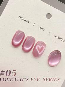 MISS SHAKA 10毫升秋冬美甲甜心系列粉色玻璃珠猫眼凝胶指甲油，裸粉色闪粉，流行金色玻璃珠凝胶美甲，美甲用品，圣诞美甲设计 - 彩色 - 查看 20