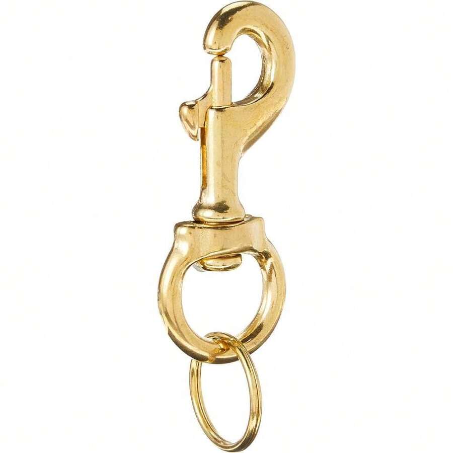 Heavy Duty Solid Brass 3-1/4 Inch Screw With 1 Inch Brass Split Keyring (44801),37255460 - Beige - View 1