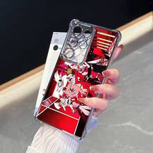 Funda de Teléfono con Patrón de Anime Hotel13, Funda de Teléfono con Marco Plateado para  15/Redmi Note 14/14 Pro/14 Pro+/13/13/13 Pro/13 Pro+/12/12/12 Pro/12 Pro+/12S/12 Turbo/10 Pro/14/Poco F6 Pro/ 14T/ 14 Pro/Poco X6 Pro/Poco F5 Pro/Poco X7 Pro Funda Protectora Completa Antigolpes con Marco Plateado, Regalo de Navidad, Regalo de Año Nuevo - Colores mixtos - Ver 3