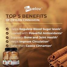 Ceylon Cinnamon Capsules - 1200 Mg Per Serving - Helps Balance Blood Sugar Levels, Rich In Powerful Antioxidants, And Helps Improve Blood Circulation - 120 Capsules - 1 chai - Xem 6