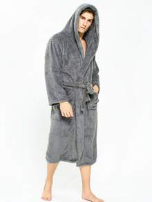 1pc Unisex Bathrobe, Long Robe, Loungewear Robe, Kimono, Sleepwear, Suitable For Men And Plus Size Women, Casual Home, Spa, Salon Use, Gift Bathroom Decor - Multicolor - View 23
