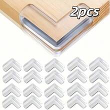 2/4/6/16个装硅胶家具边角保护垫，透明软质保护套，桌面边角缓冲垫，最佳透明桌角保护垫，保护家具和橱柜免受尖锐边缘损伤 - 無色 - 查看 14