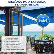 Mallas Sombra de Raschel 90% Esquina Reforzada - 2x2m Azul - Bastilla Doble y Jaretas - Lona de Protección UV, Polietileno HDPE Alta Densidad, para Exteriores, Resistente al Sol,37265204 - Camel - Ver 2