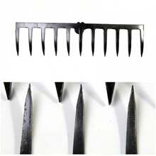 1件装11齿耙，落叶耙，园艺、农业用平地工具，秸秆耙，落叶扫帚耙，宽耙头，可折叠，无手柄 - 黑色 - 查看 9