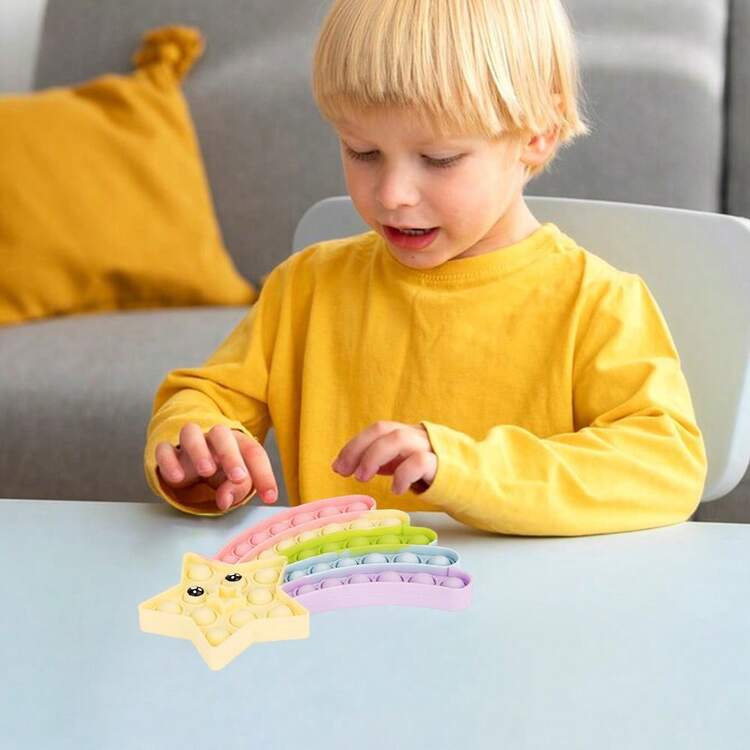 Juguetes antiestrés con burbujas en forma de estrella y arcoíris, juguetes de dedo, juguetes de burbujas de moda para aliviar el estrés, decoración de juego de fiesta, regalos para Navidad, Halloween, tanto para adultos como para niños, juegos entretenidos y populares para niños y adultos. - Multicolor - Añade 7