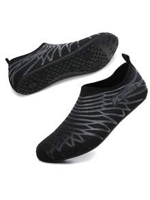 男女通用赤足水鞋，运动水袜，适合水上运动、游泳、沙滩、泳池、潜水、步行 - 黑色 - 查看 2
