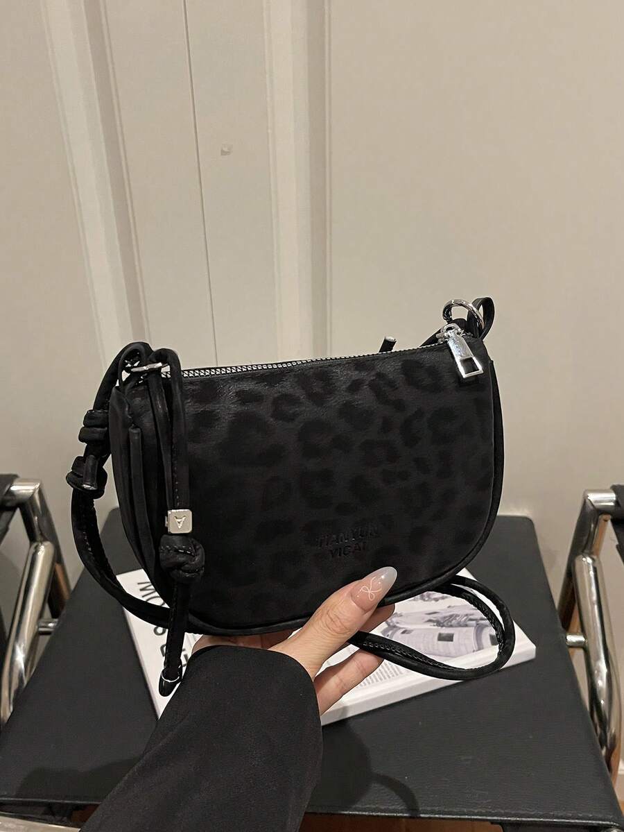 Litchi Texture Mini Crossbody Bag For Women, New Stylish Compact Versatile Daily Bag - Black - View 1