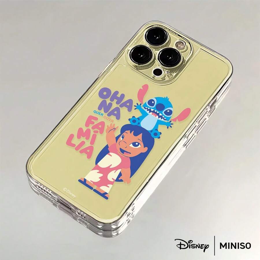 Miniso Disney Stitch & Lilo Phone Case OHANA QUER DIZER FAMILIA Theme Design Warm & Cute Disney Accessory Suitable For IPhone 17/17 Pro/17 Pro Max/17 Air/16/15/14/13/12/11/X Series Iphone 17 Pro Max Case Iphone 17 Pro Case Iphone 17 Case Stocking Stuffers The Girlfriend The Chosen Early Fall Fashion - Trong suốt - Xem 1