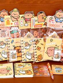 1 Set de Papelería con Diseño de Capibara - Caja de Regalo Bonita como Recompensa para Estudiantes de Primaria - Regalo de Compañía de Delfín de Alta Belleza para la Apertura Escolar - Multicolor - Ver 7