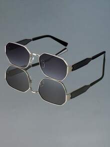 New Retro Classic Small Frame Rectangle Fashion Glasses Men Women Punk Personalized Hip Hop Festival Party Street Shooting Catwalk Fashion Glasses - Multicolor - View 12