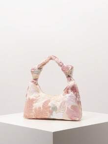 亮片花卉刺绣新娘手拿包，婚礼配饰，优雅女士手提包，送给她的礼物，情人节礼物（图案随机） - 彩色 - 查看 2