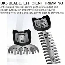 二合一电动绿篱修剪机，手持式家用灌木草坪修剪机，草坪割草机，园艺工具，适用于花园除草、修剪和景观美化 - 黃色 - 查看 8