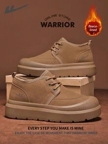 Warrior Men's Sneakers Autumn And Winter Lightweight Comfortable Breathable Modest Style Casual Yet Sleek Sneakers Applicable Throughout The Year Wear-Resisting All-Day Wear Training Sneakers Running Shoes Thermal Lined Sneakers - Brown - View 9