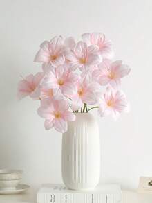 3 Stems Artificial Pink 3-Head Lily Flowers, Suitable For Wedding Decor, Home Decor, Outdoor Floral Arrangement, Living Room, Dining Table, Photography Props, Garden Decor - Pink - View 2