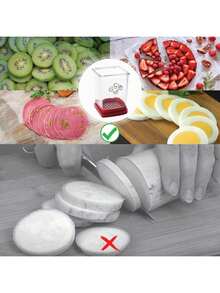 Cup Fruit Slicer - 1 Pcs - Cheese Slicer, Stainless Steel Egg Strawberry Cutter, Quickly Make Vegetable Salad Banana Slicer, Uniform Cutting, Exquisite Plating, Creative Kitchen Gadget - Đỏ - 1 - Xem 9