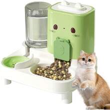 Alimentador Automático De Gatos - 2 En 1 Alimentador De Perros, Dispensador De Alimentos Para Mascotas |   Dispensador De Comida De Mascotas Inteligente Para El Interior De Las Vacaciones En El Hogar De - Gris - Ver 2