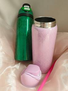 OWALAo 32oz / 945ml Free.Sip Wicked For Goods Special Limited Edition Stainless Steel Water Bottle With Straw. From Bubble To Broomstick, Two Legends Unite. Pearlescent Pink Shimmers With Goodness. Emerald Green Sparkles With Power. Together, They Turn Everyday Hydration Into Something Extraordinary. Suitable For Sports, Outdoor Activities, Travel, And Student Sports Water Cup. It Is Very Suitable To Be Given As A Gift. - 32oz/945ml - View 2