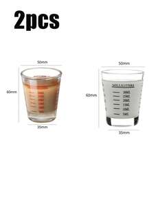 60ml Transparent Glass Espresso Measuring Cup, , Microwave , Suitable For Espresso, Wine And Other Kitchen Uses - Multicolor - View 14