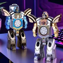 1set/4pcs Transformable Finger Spinner, Sensory Fidget Toy For Teens, Creative Robot Transformer, Suitable For Party Gifts, Back To School Classroom Rewards - Multicolor - View 3