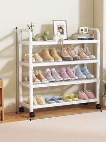 1个塑料简约鞋架，可拆卸，多功能储物架，适用于出租房和宿舍，经久耐用，节省空间，可收纳鞋子、帽子、配饰等，易于组装，轻便实用，是理想的衣柜收纳方案，持久耐用的家居收纳解决方案，非常适合玄关、卧室、公寓和合租空间，减少杂乱，节省地面空间，结构坚固，适合日常使用，可容纳各种鞋码，简约现代外观