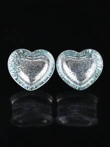1对8-30毫米闪亮心形耳扩耳钉隧道亚克力人体穿刺饰品 - 閃亮 - 查看 7