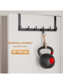 EstiloPerchero Para Puerta, MTQ Perchero Puerta Con 6 Ganchos, Gancho Para Puerta, Ganchos Para Puerta Colgar Para Chamarra, Bolsa, Paraguas, Sombrero, Adecuado Para Puerta De BañO, Dormitorio, CocinaVersióN Mejorada - 1 - Ver 4