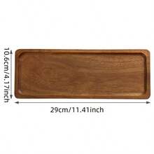 1/2 Piezas Bandeja de madera de acacia multifuncional: para alimentos, bebidas, baño y decoración del hogar - Eleva tu vida diaria con elegancia natural - Color de la madera - Ver 11