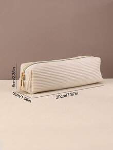 1 Pc, Embroidery Craft, Custom Pencil Case, Customizable Letters & Numbers, Solid Color Cosmetic Bag, Large Capacity, Portable, Nylon Zipper, Buy Back To School Offer, Gifts For Workers & Learners, School Supplies, Pencil Case, Valentine's Day, Halloween, Christmas, Thanksgiving, Birthday, Back To School Season Gifts, High-End Custom Pencil Case - Multicolor - View 12