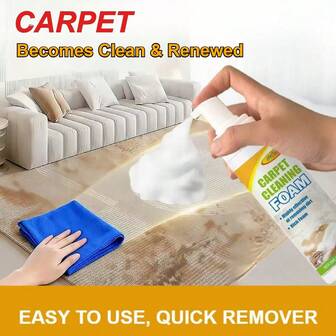 H4Cacle 地毯泡沫清洁剂，可去除地毯织物上的顽固污渍，适用于干洗，也适用于毛毯、布艺沙发、汽车内饰、地毯、床垫、窗帘等，是居家清洁的好帮手。