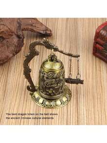 EstiloGarosa 5In Mini Dragon Bell Vintage DragóN De Bronce Tallado Colgante Campana Adornos Budista DecoracióN De La Oficina En El Hogar Obra De ArteVersióN Mejorada - 1 - Ver 3
