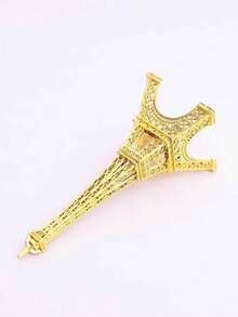 1pc Gold Color Paris Eiffel Tower Model, Creative Window Display Metal Craft, Suitable For Home And Office Decor, Birthday, Mother's Day, Christmas And Other Occasions, Lightweight And Easy To Carry, Non-Fading, Available In Large, Medium And Small Sizes. - Gold - View 9