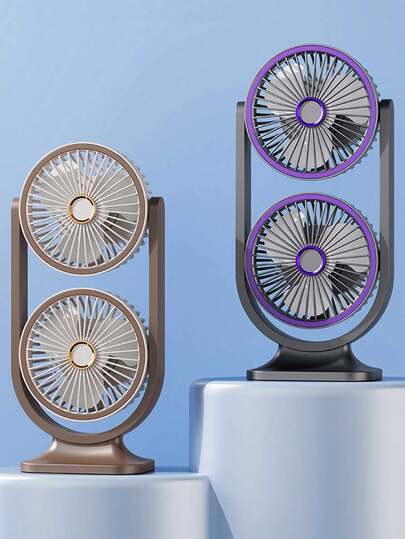 双头风扇，双面吹风循环风扇，双层家用/宿舍桌面USB充电20/25厘米风扇，大功率可调迷你户外/卧室/学生静音风扇，新款夏季款，春夏精选，伴娘礼物，房间装饰，卧室装饰，海滩，旅行，男士适用，女士适用，度假，妇女节，旅行必备，婚礼回礼，Y2K，卧室，女士汽车配件，厨房装饰，可爱小物