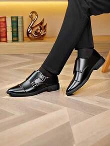 2026 Spring New Men's All-Season Leather Shoes: Fashionable, Practical, Multifunctional. Soft Leather Business Formal Men's Shoes In Large Sizes. Suitable For Any Occasion - Black - View 3