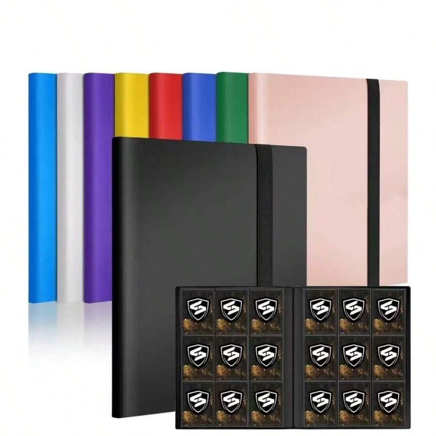 Album de collection de cartes à jouer à 9 pochettes - Porte-cartes à chargement latéral convenant aux cartes de baseball, football, MTG, TCG, sports et jeux - Reliure de collectionneur de cartes format standard - Pochettes de protection à 360 degrés