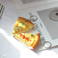 1/2pcs Realistic Pizza Slice Model Keychain, Party Favor Keyring Gift, Random Style (Handmade, Slight Variation) - Multicolor - View 6