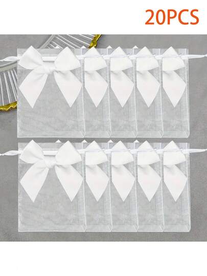 5pcs Butterfly Mesh Jewelry Storage Bags Candy Gift Bags Organza Drawstring Pouches Cosmetic Organizer Sachets Portable Travel Accessories Home Organization Decoration