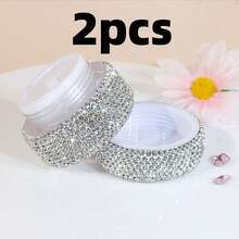 1/2pcs Portable Makeup Travel Storage Case, Refillable Cosmetic Jars With White Rhinestone Decor, Leak-Proof Design For Lotions & Creams, Suitable For Travel, Drawers, Vanity, Great Gift For Holidays - Multicolor - View 22