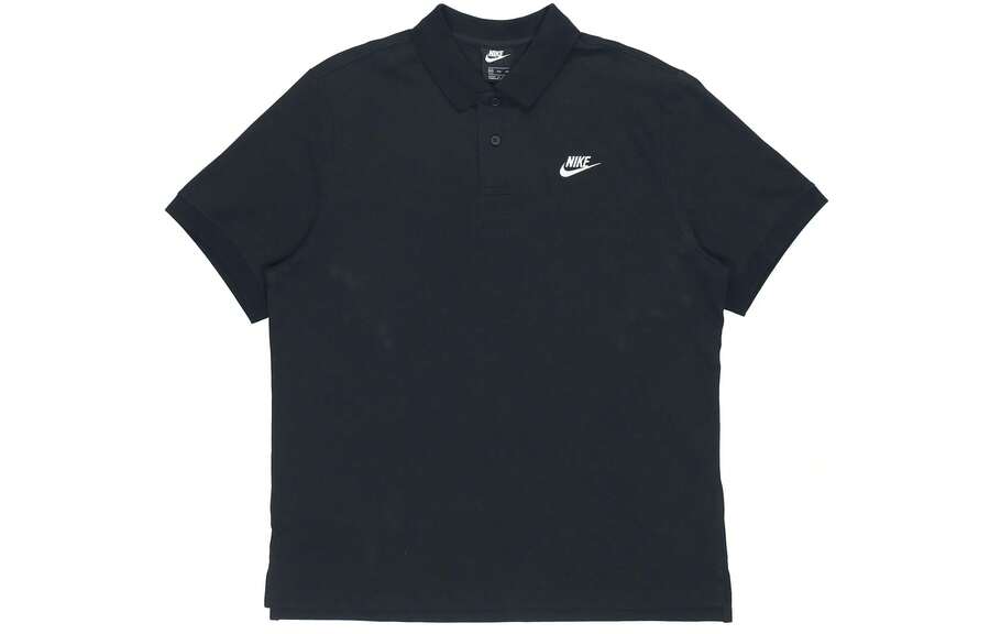 Polo deportivo casual de unicolor con logo de Nike, para hombres, negro