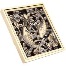 Drenaje de piso de latón antiguo de 10 cm, desagüe del piso de la ducha Rejilla del desagüe del desagüe del baño Rejilla, tapa del desagüe del piso, colador del desagüe de desechos(#4),37268827 - Multicolor - Ver 6