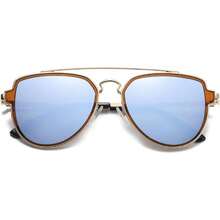 SojoS Gafas De Sol Hombres Mujeres Polarizado Aviador Doble Puente SJ1051,37281941 - Verde Oscuro - Ver 1