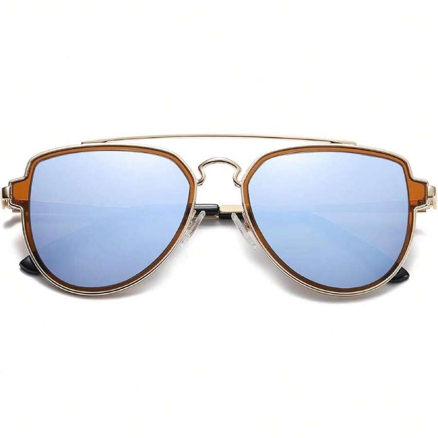 SojoS Gafas De Sol Hombres Mujeres Polarizado Aviador Doble Puente SJ1051,37281941 - Verde Oscuro - Ver 1
